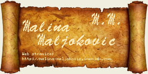 Malina Maljoković vizit kartica